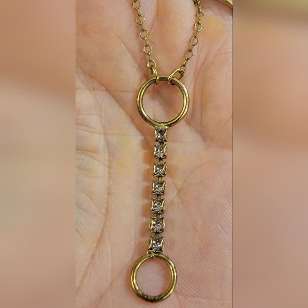 Sabika 7 Stone Tiara Gold Swarovski Necklace Antiq Gold Tone Setting